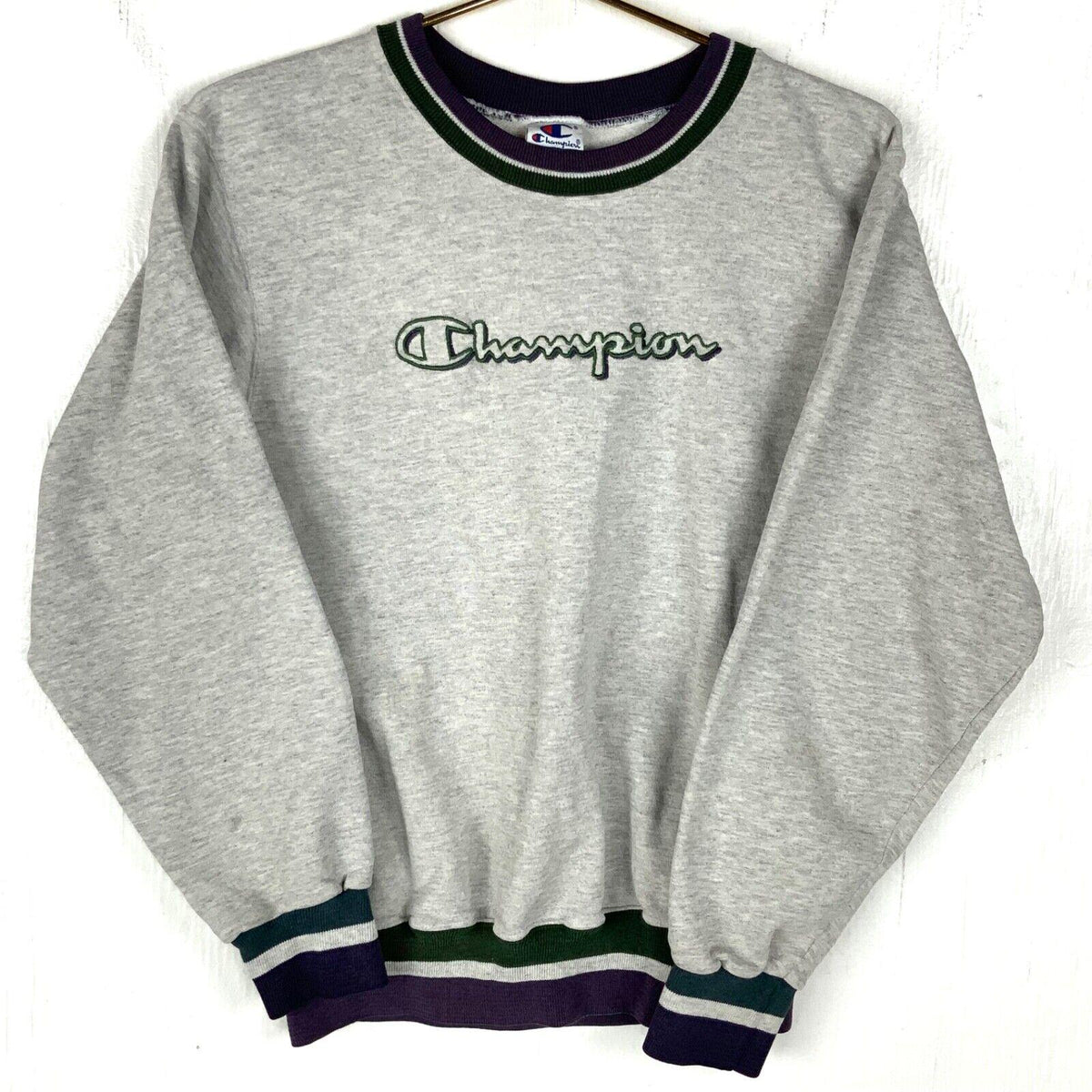 Vintage Champion Sweatshirt Crewneck Size Medium Gray Spell Out 90s Sweatshirt – Warm & Stylish · Must-Have Style