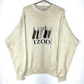 Vintage Izod Knit Sweater Size Large Beige Golf Bags New 90s Tote Bag – Aesthetic Look · Must-Have Style