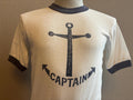Vintage 80s Captain Anchor Sea Boat Tshirt M Graphic Tee – Aesthetic Look · High-Quality Print