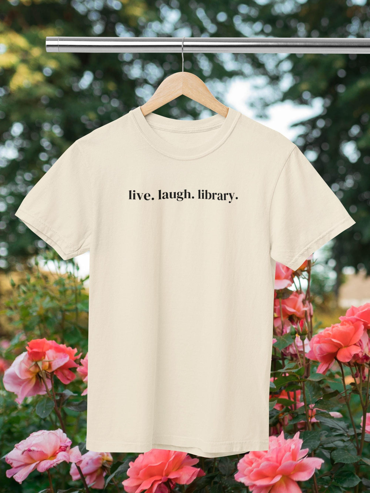 Live Laugh Library Funny Bookish Tee Shirt for Librarian or Friend Who Loves Reading Cute Book Lover Gift Idea Reading Teacher Bookworm Graphic Tee – Everyday Comfort · Trending Graphic Apparel