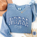 Custom Nurse SweatshirtBlue Nursing Student SweaterPersonalized Nurse Graduation GiftFloral Nurse Week Appreciation Shirt Sweatshirt – Soft Feel · Great Gift For Fans