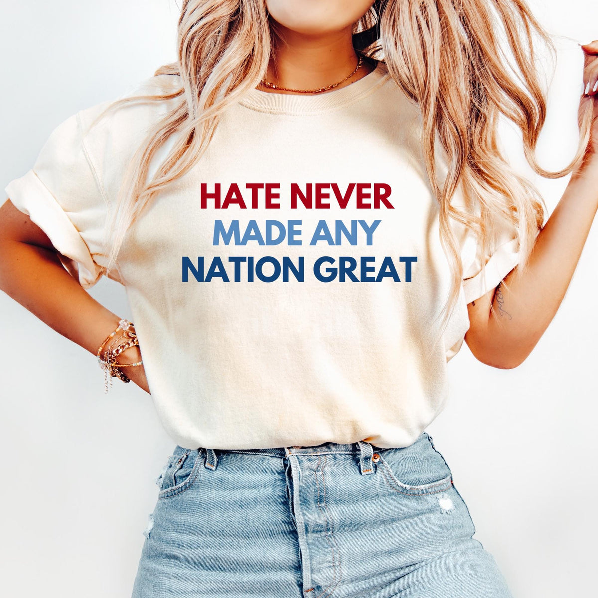 Hate Never Made Any Nation Political Shirt Anti Racism Shirt Anti Fascist Shirt Protest Shirt Anti Trump Shirt Graphic Tee – Aesthetic Look · Must-Have Style