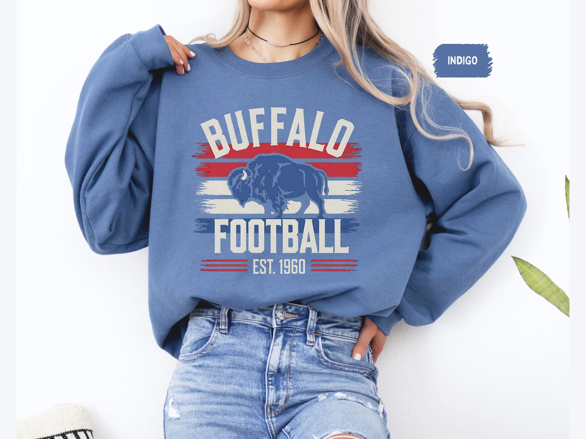 Buffalo Football Unisex Sweatshirt Gameday Crewneck Jumper Bill Fan Apparel Sports Team Pullover Cozy Winter Clothing Sweatshirt – Feel-Good Design · Trending Graphic Apparel