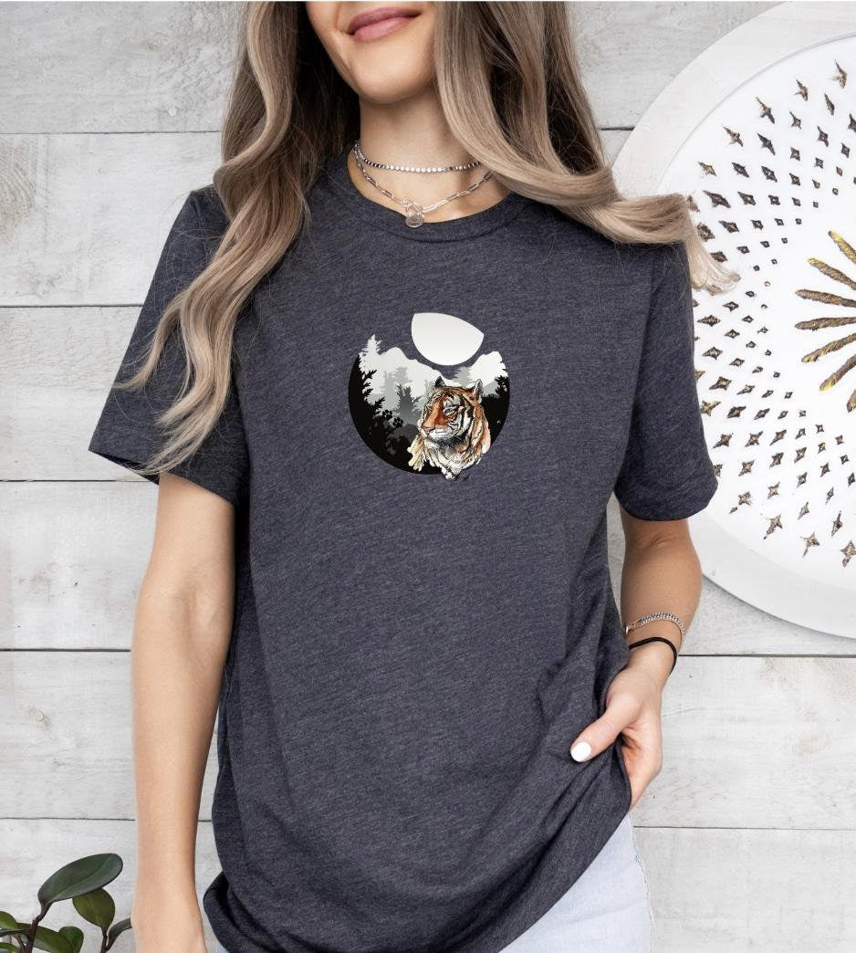 Majestic Tiger T Shirt Wildlife Nature Graphic Tee Big Cat Jungle Tee Adventure Outdoors Shirt Animal Art Shirt Graphic Tee – Premium Graphic · Trending Graphic Apparel