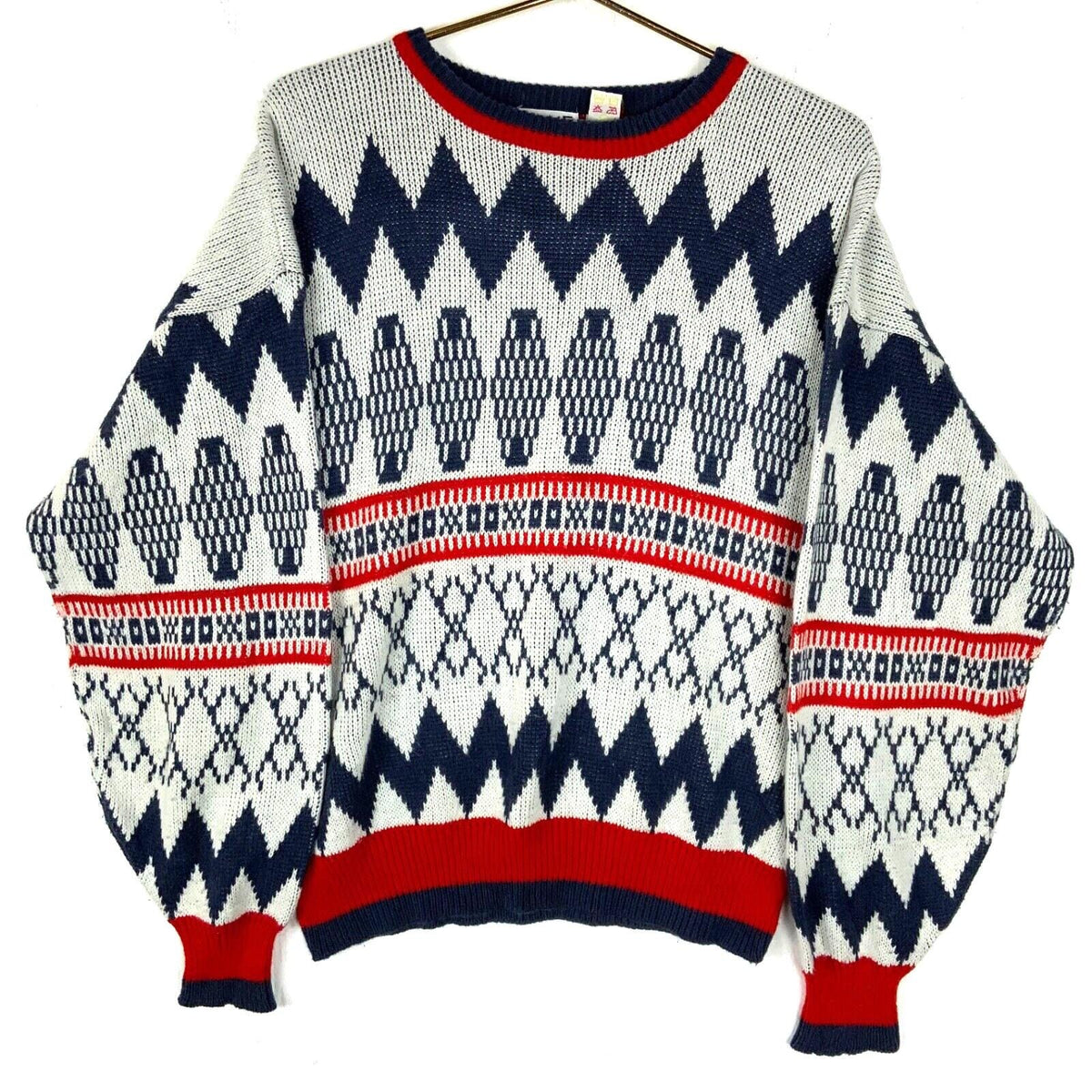 Vintage Grandpa Knit Sweater Size XL White Patterned 90s Graphic Tee – Bold Style · High-Quality Print