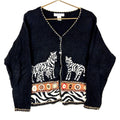 Vintage Grandma Knit Sweater Womens XL Black Cardigan Embroidered 90s Graphic Tee – Feel-Good Design · Must-Have Style