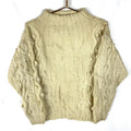 Vintage Grandma 3D Knit Wool Sweater Womens Small White 90s Graphic Tee – Warm & Stylish · Must-Have Style