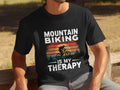 Mountain Biking Is My Therapy T Shirt Funny Mens Mountain Bike Tee Therapy T Shirt for Cyclists Biker Gift Outdoor Cycling Shirt Graphic Tee – Easygoing Wear · Trending Graphic Apparel