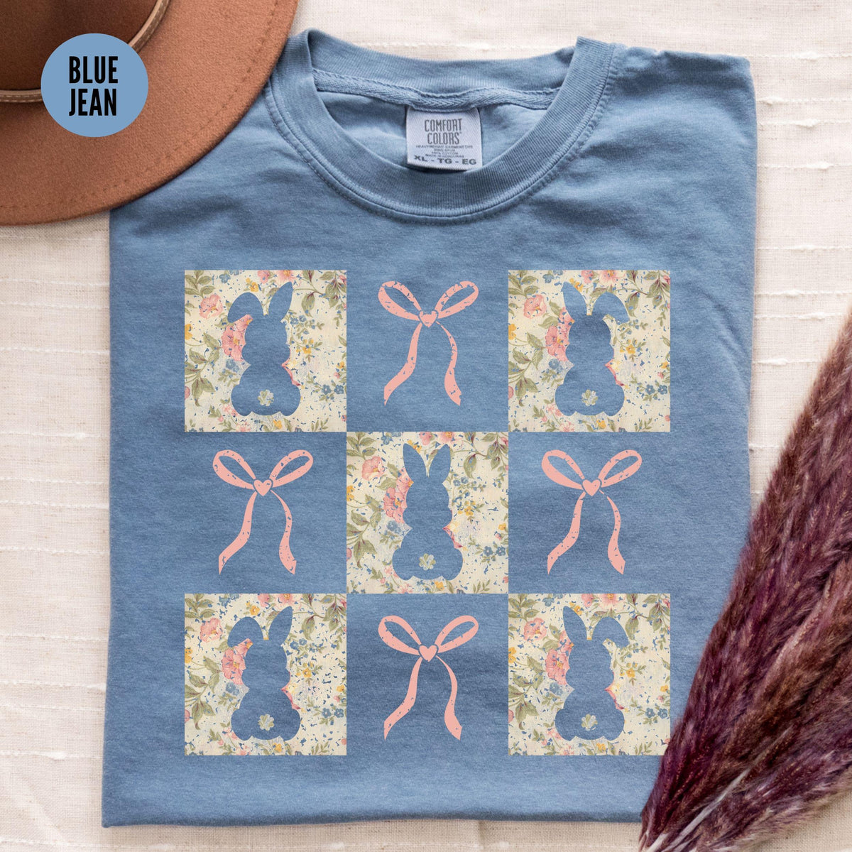 Coquette Bow Bunny Ears Shirt Easter TShirt Cute Floral Bunny Gift Happy Easter TShirt Lace Rabbit Lover Tee Graphic Tee – Everyday Comfort · Perfect For Daily Wear