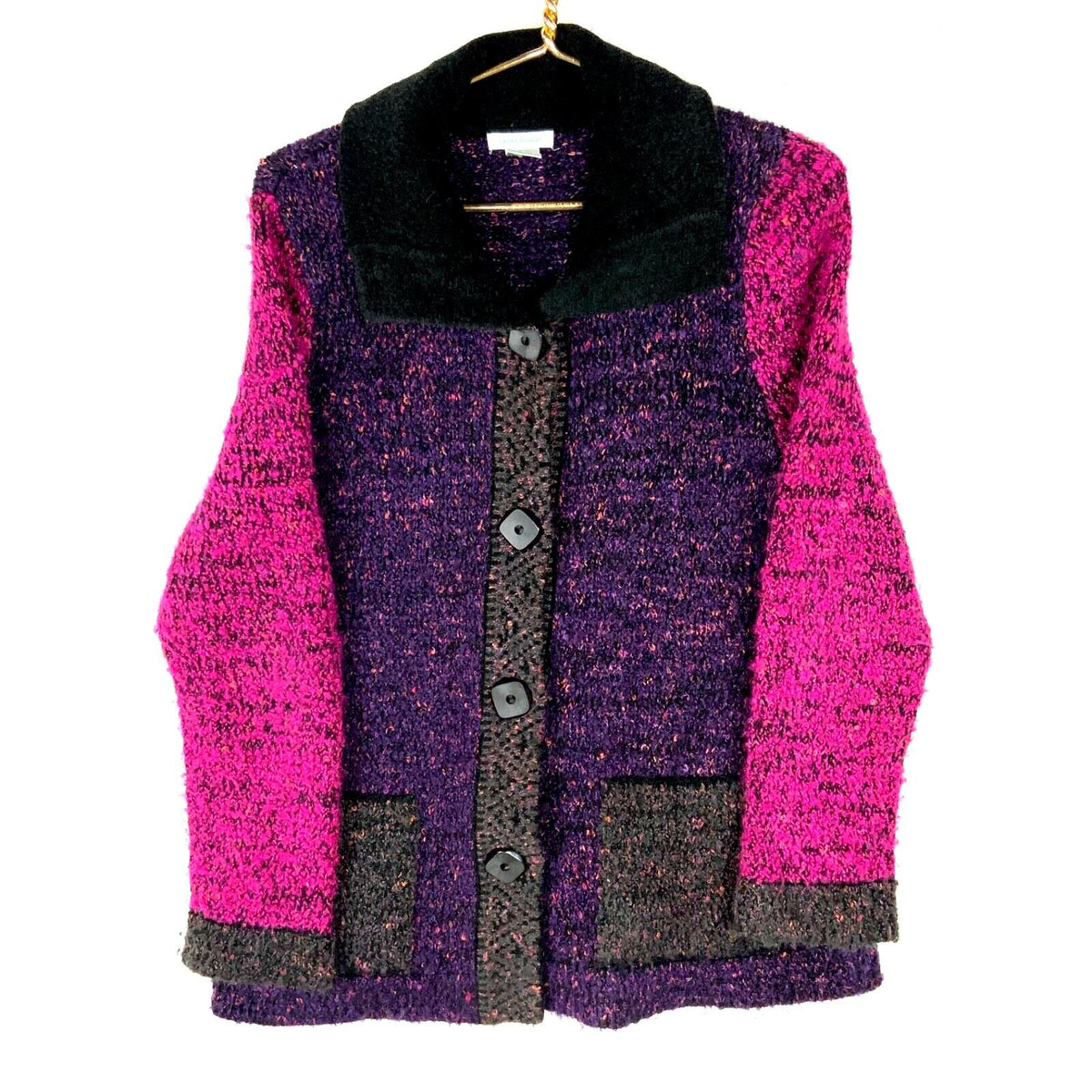 Vintage Grandma Knit Sweater Womens Large Purple Cardigan 90s Graphic Tee – Warm & Stylish · High-Quality Print