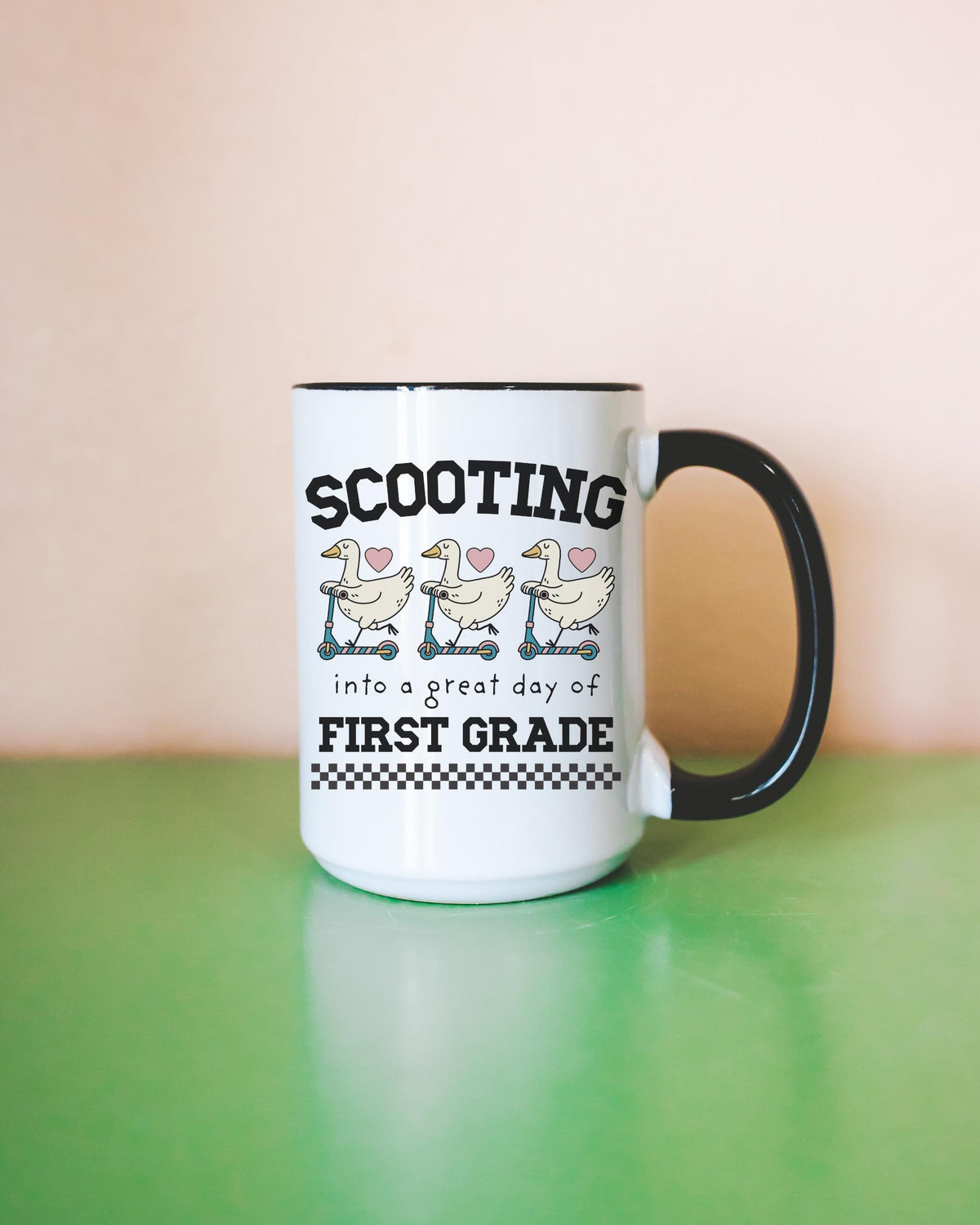 First Grade Teacher Appreciation Gift for Teacher Who Loves Silly Geese Funny Saying Animal Lover Coffee Mug with Hearts Teaching Major Graphic Tee – Premium Graphic · Trending Graphic Apparel