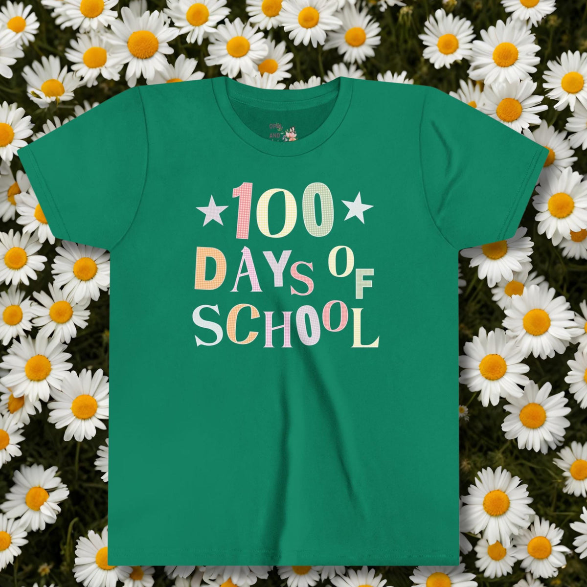 Cute 100 Day of School TShirt Gingham Pattern and Stars Colorful Matching Shirt for Kindergarten Students Cute Celebrate 100th Day Tee Graphic Tee – Cozy Vibes · Perfect For Daily Wear