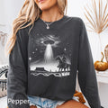 Cowboy UFO Long Sleeve Shirt Funny Alien Encounter Tshirt Western Shirt Cryptid Gift Cryptozoology Paranormal Gift Graphic Tee – Cozy Vibes · Perfect For Daily Wear