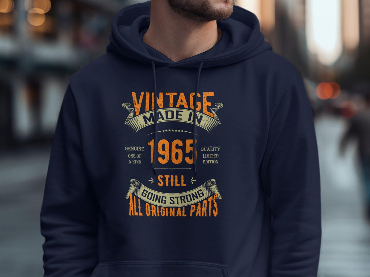 Vintage Born In 1965 T Shirt 60th Birthday Gildan 5000 T Shirt Sweatshirt Gildan 18000 Hoodie 60 Years Old Still Going Strong Hoodie – Everyday Comfort · High-Quality Print