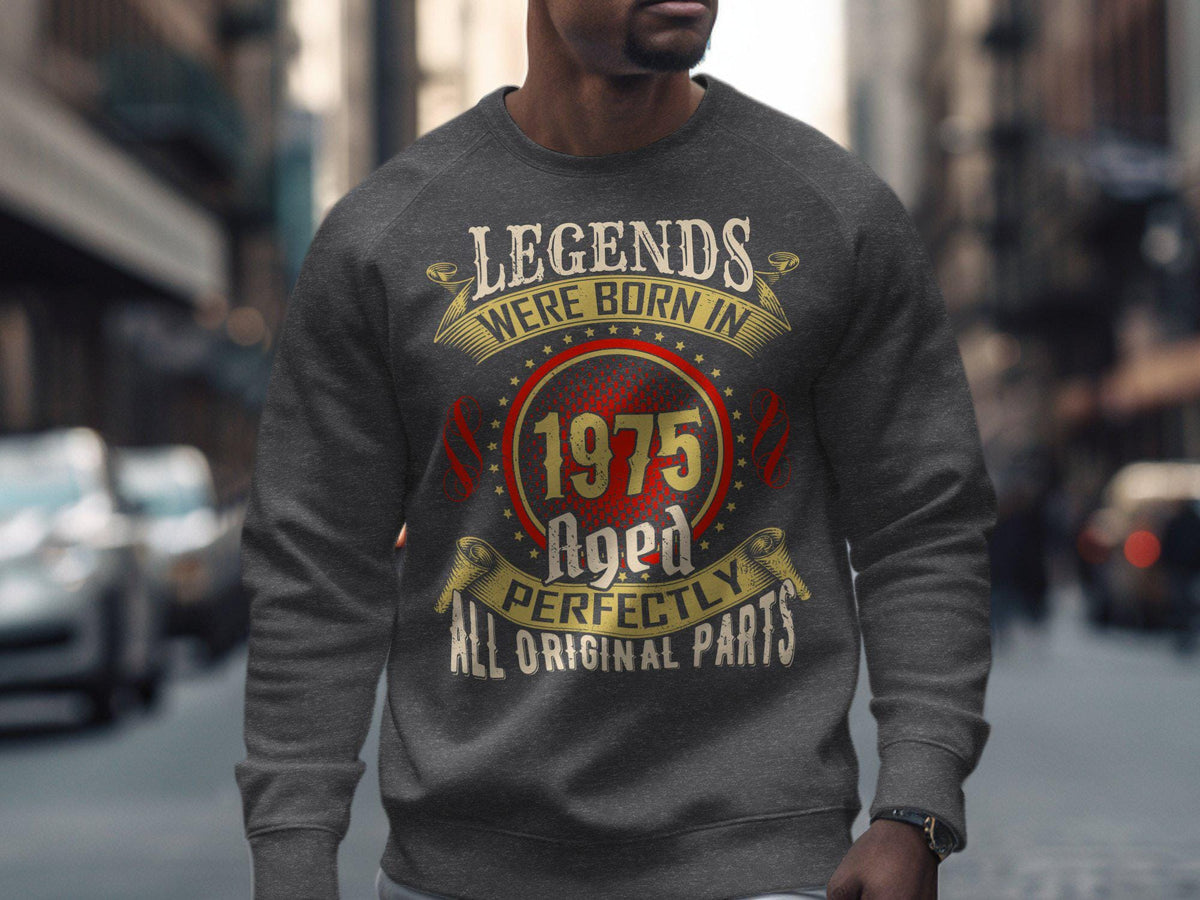50th Birthday TShirt Gildan 5000 Sweatshirt Gildan 18000 Hoodie Gildan 18500 Born In 1975 Legends Were Born 1975 50 Years Old TShirt Hoodie – Aesthetic Look · Great Gift For Fans