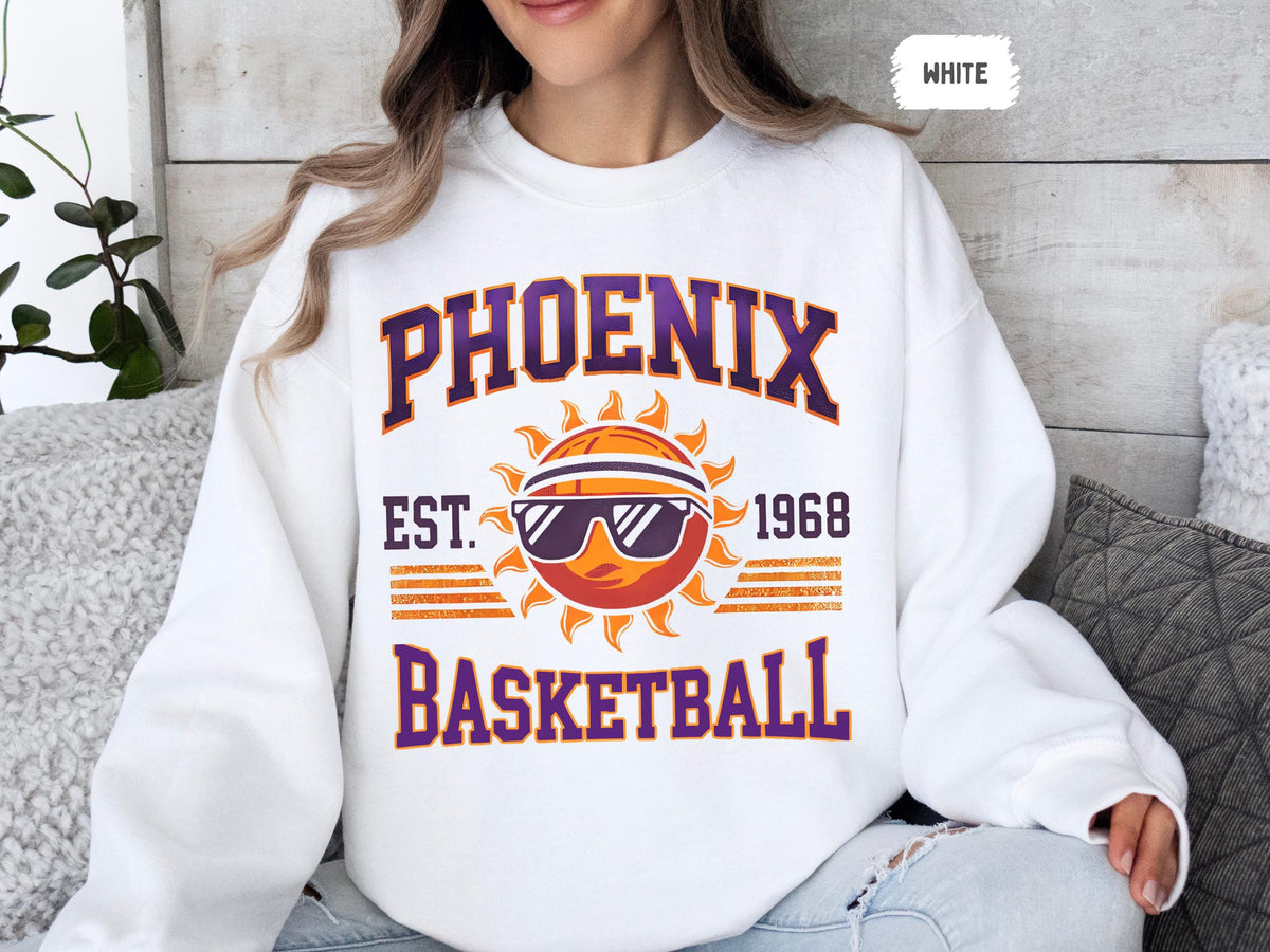 Phoenix Basketball Sweatshirt Unisex Crewneck Jumper Suns Sports Fan Gift Athlete Apparel Team Spirit Clothing Sporty Streetwear Sweatshirt – Bold Style · Must-Have Style