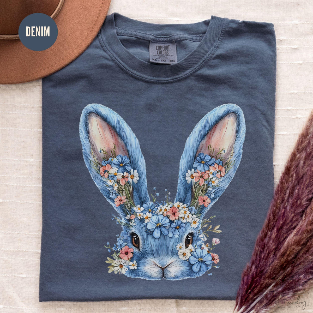 Floral Bunny Shirt Happy Easter Shirt Womens Coquette Bunny Shirt Cute Easter Gift Rabbit Lover Gift Easter Day Outfit Graphic Tee – Everyday Comfort · Great Gift For Fans