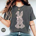 Coquette Lace Bunny Shirt Easter TShirt Retro Rabbit Lover Tee Cute Chinoiserie Bunny Gift Happy Easter TShirt Graphic Tee – Soft Feel · Perfect For Daily Wear