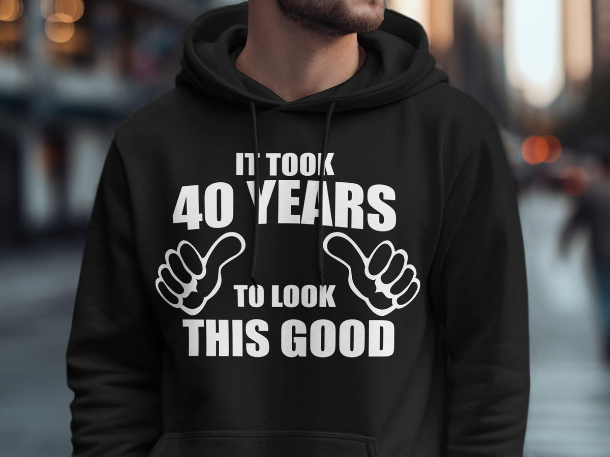 40th birthday shirt 40 years old gift born in 1985 tee it took 40 years to look this good Gildan 5000 Tshirt sweatshirt hoodie Hoodie – Soft Feel · Top Pick For Any Outfit
