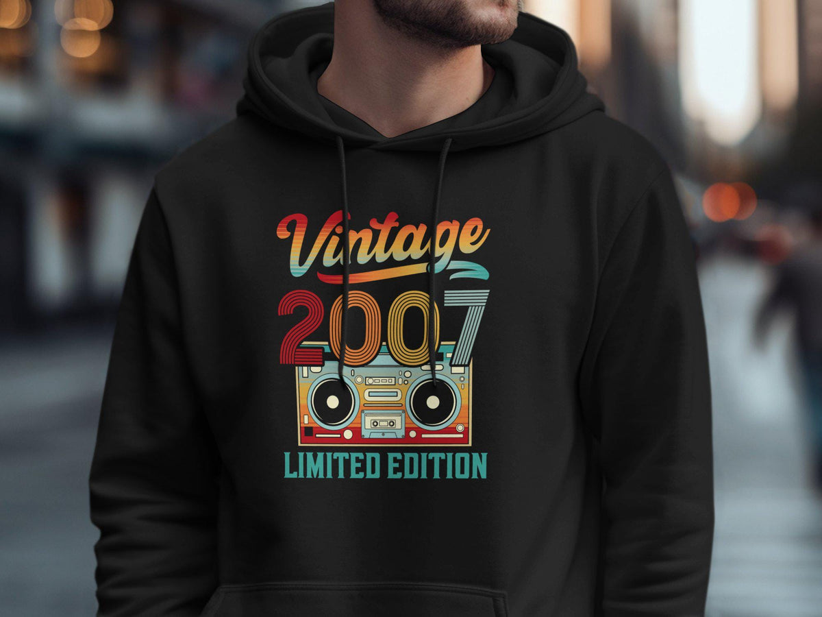 Vintage 2007 Limited Edition 18th Birthday TShirt Hoodie Sweatshirt Born In 2007 18 Years Old Gift Retro 2007 Birthday Shirt Hoodie – Soft Feel · Trending Graphic Apparel