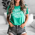 Kelly Green Bella Canvas 3001 T Shirt Mockup Bella Canvas Shirt Mockup Heather Kelly Green Shirt Mockup Shirt Mockup Blue Tee Mockup Graphic Tee – Cozy Vibes · Perfect For Daily Wear