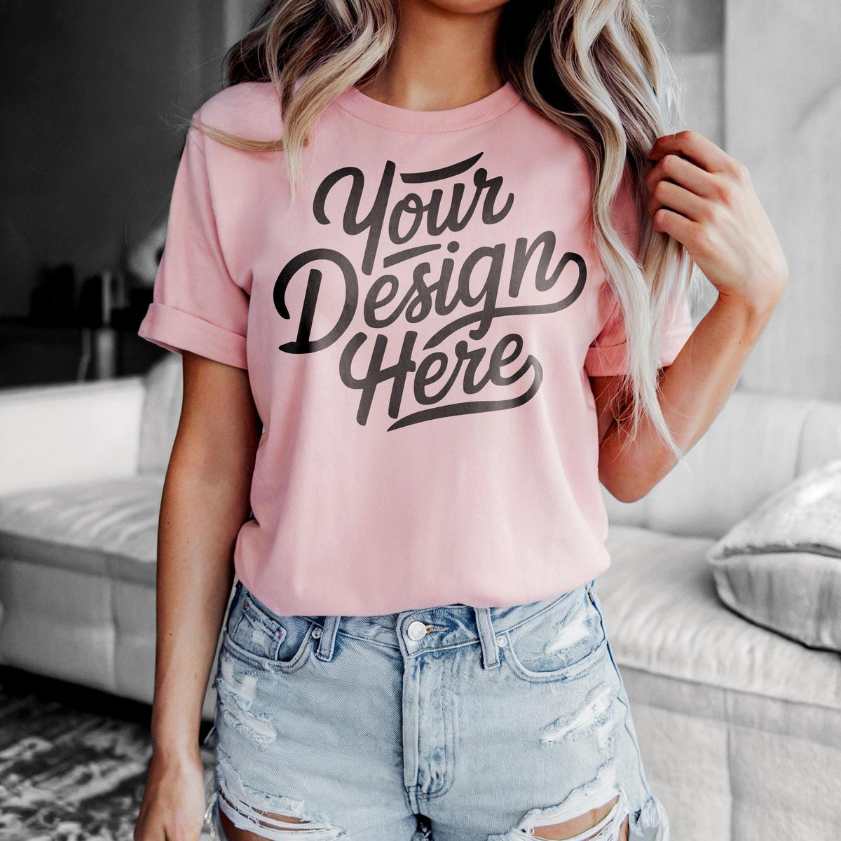 Soft Pink Bella Canvas 3001 T Shirt Mockup Bella Canvas Shirt Mockup Soft Pink Shirt Mockup Best Soft Pink T Shirt Mockup Soft Pink Graphic Tee – Aesthetic Look · Trending Graphic Apparel