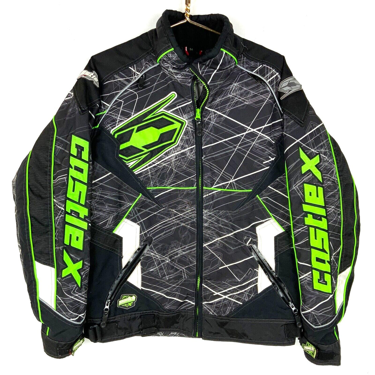 Castle X Snowmobile Racing Bomber Jacket Size Medium Black Full Zip Graphic Tee – Soft Feel · High-Quality Print