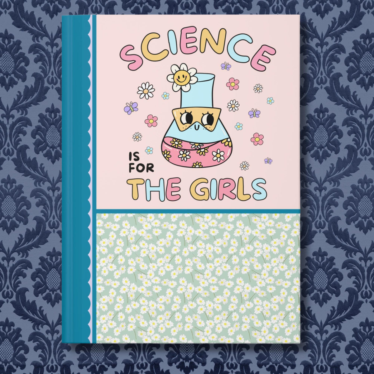 Cute Science Teacher Notebook for Girly Science Major Who Loves Flowers Groovy Retro Flower Journal Biology Major Chemistry Professor Graphic Tee – Bold Style · Great Gift For Fans