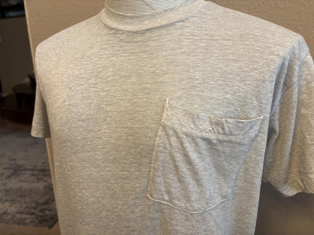 Vintage 80s Blank Grey Pocket Tshirt XL Graphic Tee – Everyday Comfort · Perfect For Daily Wear