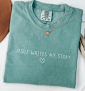 Jesus Writes My Story Tshirt Womens Christian Tee Cotton Graphic Tee – Premium Graphic · Perfect For Daily Wear