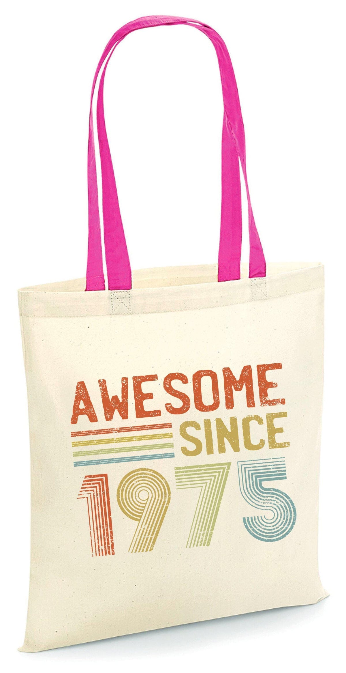 Awesome Since 1975 Tote Bag Retro 50th Birthday Gift Born in 1975 50 Years Old Celebration Tote 50th Party Bag Bag for Life Tote Bag – Soft Feel · Perfect For Daily Wear