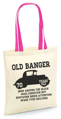 Funny 70th Birthday Tote Bag Born in 1955 70 Years Old Gift Retro Car Design 70th Party Bag for Life Tote Bag – Soft Feel · Must-Have Style