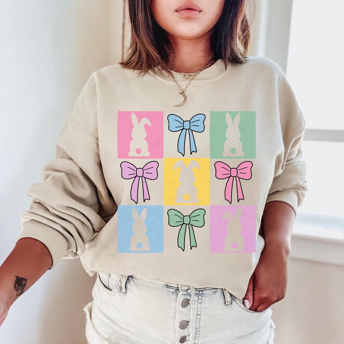 Coquette Easter Sweatshirt Easter Shirt Cute Easter Outfit Good Friday Shirt Easter Bow Shirt Easter Bows Easter Bunny Sweatshirt Sweatshirt – Warm & Stylish · Top Pick For Any Outfit