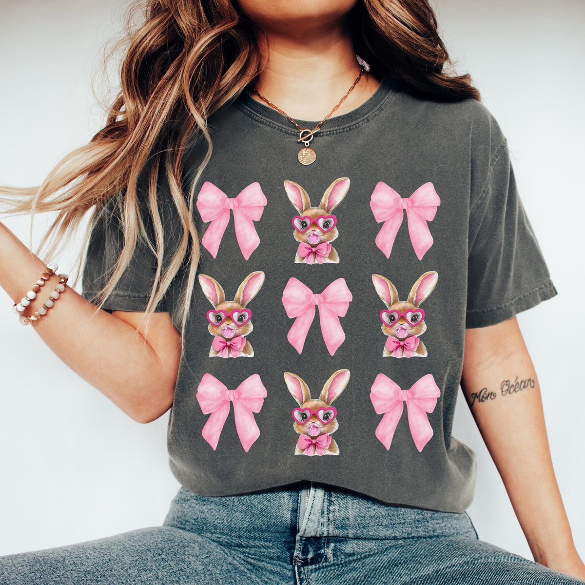 Comfort Colors Coquette Easter Bunny Easter Tshirt Easter Tee Christian Shirt Easter Bunny Gum Easter Shirt Easter Gifts Easter Bow Graphic Tee – Feel-Good Design · Must-Have Style