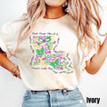 Louisiana Shirt Coquette Bows Mardi Gras Shirt Carnival Party Tee Womens New Orleans Outfit Nola Shirt Girly Mardi Gras Graphic Tee – Aesthetic Look · Perfect For Daily Wear