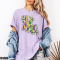 Louisiana Shirt Mardi Gras Shirt Carnival Party Tee Womens New Orleans Outfit Nola Shirt Brushstroke Fleur De Lis Shirt Graphic Tee – Fan Favorite · Must-Have Style