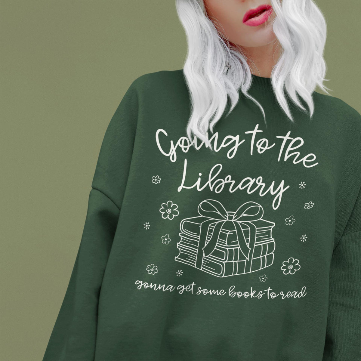 Book Lover Sweatshirt Going to the Library Funny Bookish Crewneck for Librarian or Reading Teacher Romance Reader Present with Flowers Sweatshirt – Fan Favorite · Perfect For Daily Wear