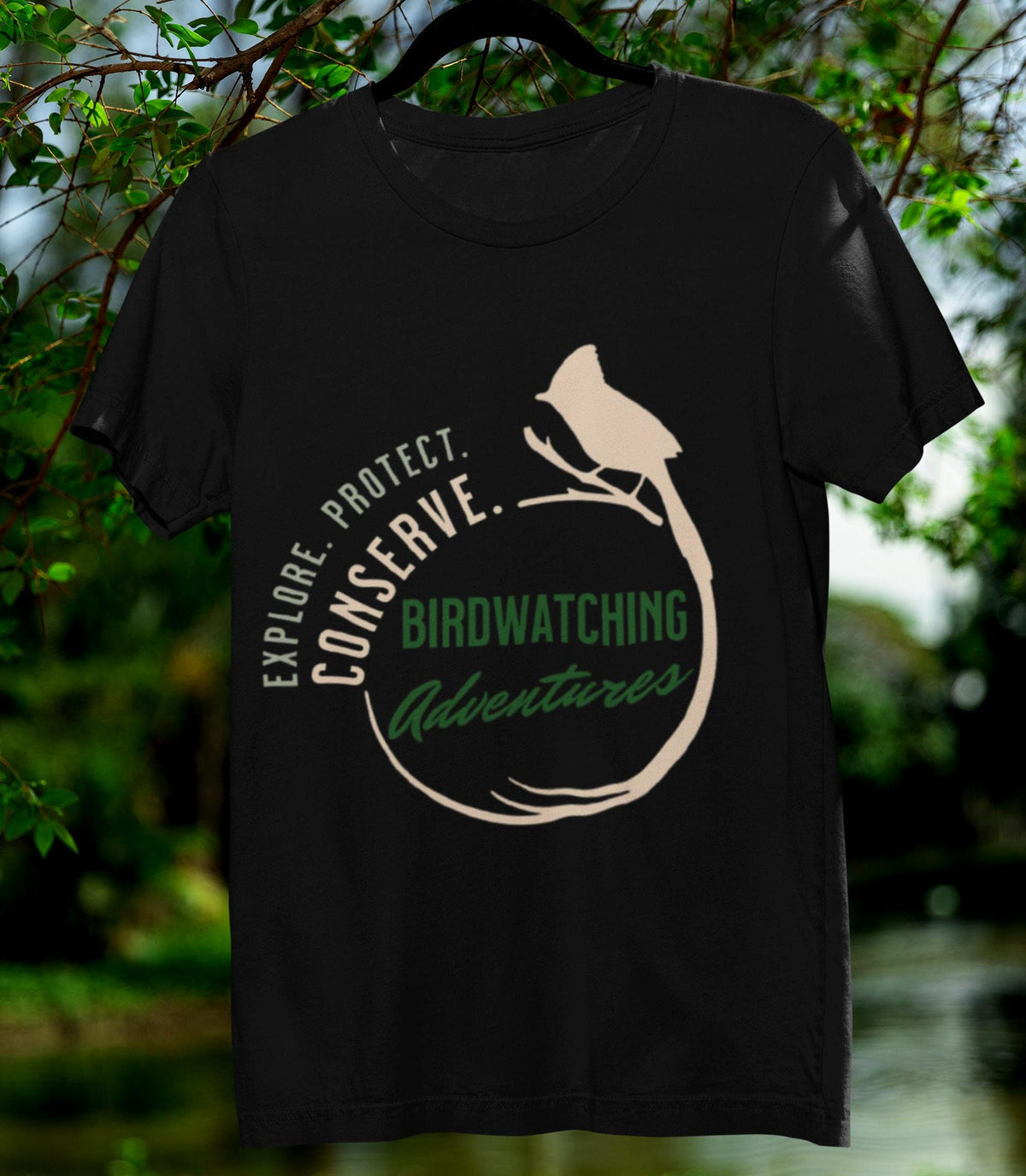 Birdwatching Adventures T Shirt Nature Conservation Design Bird Silhouette Graphic Free USA Shipping Graphic Tee – Easygoing Wear · Perfect For Daily Wear