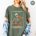 Plant Lover Tarot Card Tshirt Plant Mom Shirt Plant Witch Clothing Botanical Witchy Shirt Skeleton Gardening Gift Graphic Tee – Aesthetic Look · Great Gift For Fans