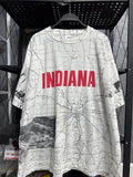 Vintage 90s Indiana Map T Shirt Size 2XL USA State Outline Tee 1990s Travel Souvenir Shirt Midwest Geography Tourist Attraction Apparel Graphic Tee – Cozy Vibes · Trending Graphic Apparel