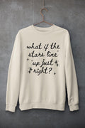 Cute Positive Affirmation Sweatshirt with Stars Cozy Goblincore Shirt Celestial Magic Witchy Vibes What if the Stars Line Up Just Right Sweatshirt – Easygoing Wear · High-Quality Print