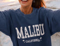 Malibu Beach Sweatshirt Unisex California Palm Trees Shirt Crewneck Pullover Gift Souvenir Sweatshirt – Warm & Stylish · High-Quality Print