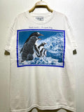 Vintage 1990s Penguin Family Goin South Funny Nature Wildlife Arctic Ice Ocean T Shirt Size L Graphic Tee – Aesthetic Look · High-Quality Print