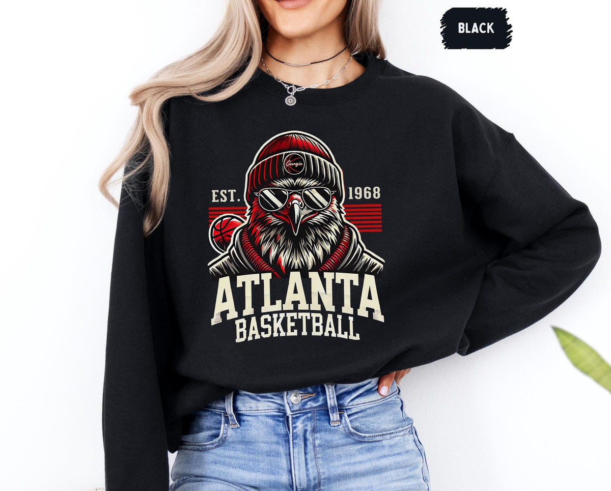 Atlanta Basketball Unisex Crewneck Sweatshirt Hawk Fan Sweatshirt Basketball Gift Sports Fan Apparel Atlanta Sweatshirt Sweatshirt – Everyday Comfort · Top Pick For Any Outfit