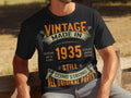 Vintage 1935 T Shirt Mens 90th Birthday Gift Born in 1935 Shirt 90 Years Old Gift Limited Edition Birthday Shirt Graphic Tee – Warm & Stylish · Perfect For Daily Wear