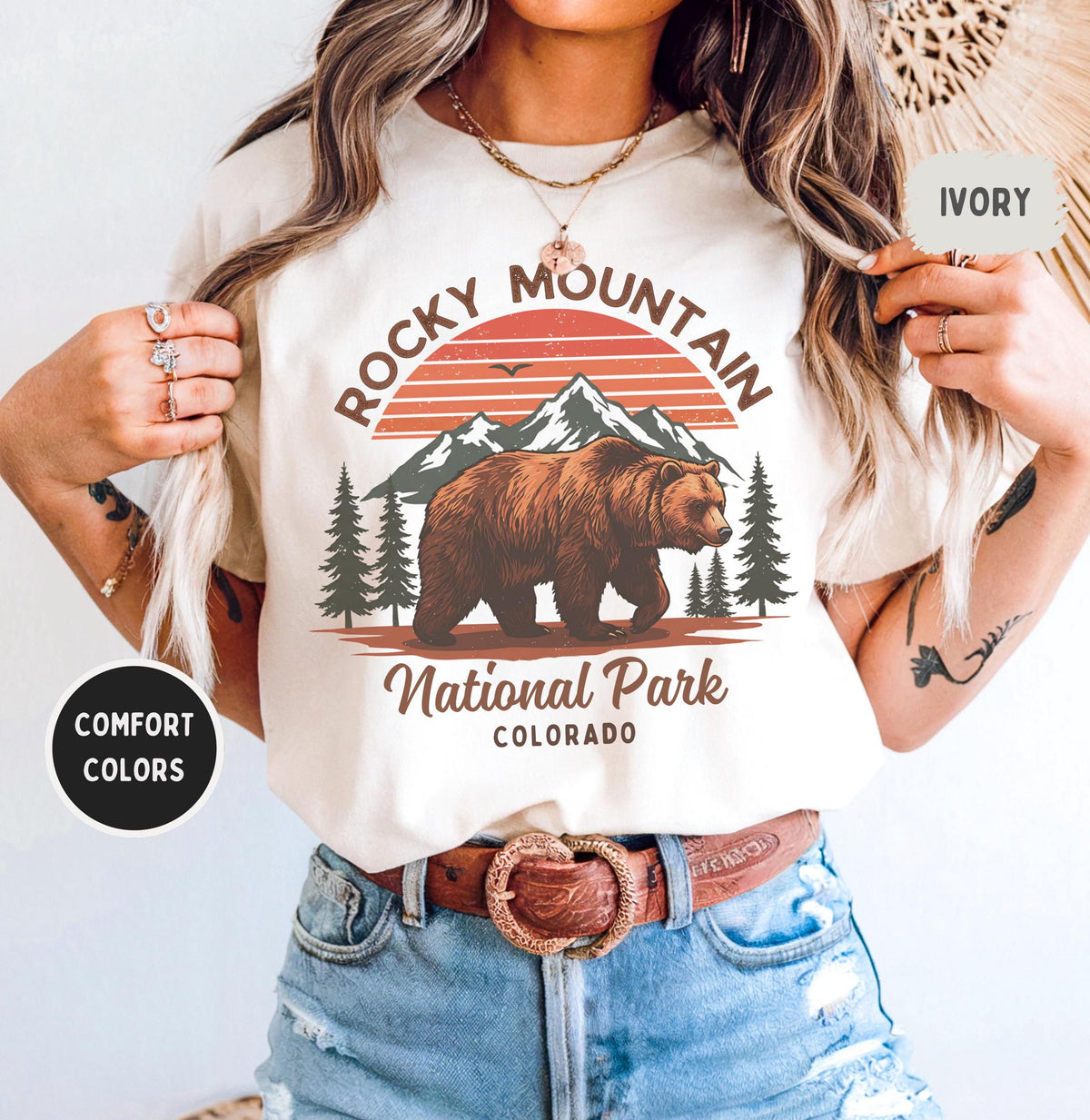 Rocky Mountain National Park Comfort Colors Shirt Mountain Hiking Tee Outdoor Adventure Tshirt Nature Lover Gift Wilderness Graphic Tee Graphic Tee – Aesthetic Look · Must-Have Style