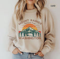 Retro Mount Rainier Sweatshirt Vintage Nature Crewneck Jumper Unisex Outdoor Adventure Top Mountain Lover Gift Cozy Mountain Sweatshirt – Fan Favorite · High-Quality Print
