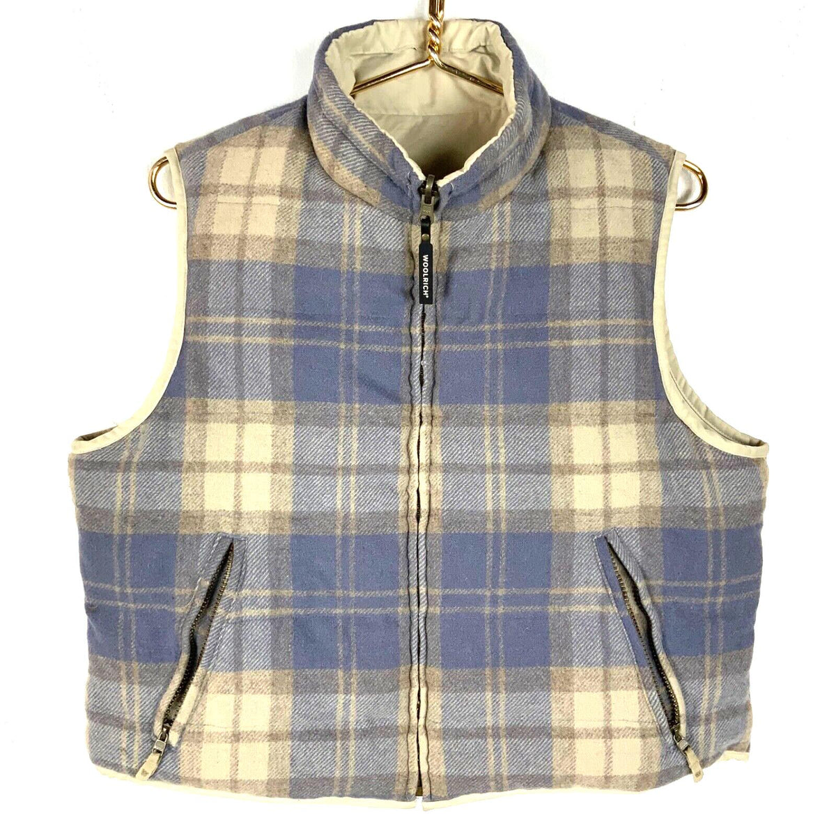 Woolrich Women39s Arctic Plaid Reversible Wool Puffer Down Vest Medium Full Zip Graphic Tee – Aesthetic Look · Great Gift For Fans