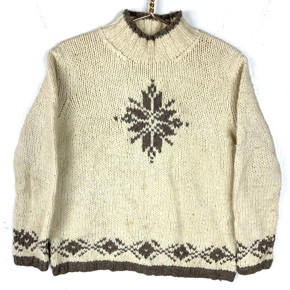 Lauren Ralph Lauren Knit Wool Sweater Womens Size Small Beige Snowflake Graphic Tee – Warm & Stylish · Perfect For Daily Wear