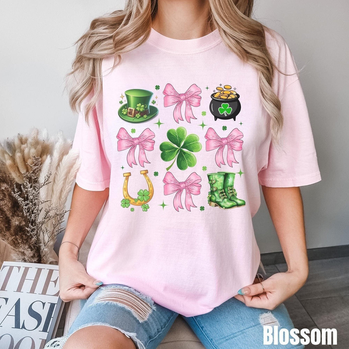 Coquette St Patrick39s Day Shirt Pink Bows Coquette Shamrock Shirt Girly St Patty39s Day Shirt St Paddy39s Day Shirt Graphic Tee – Warm & Stylish · Great Gift For Fans
